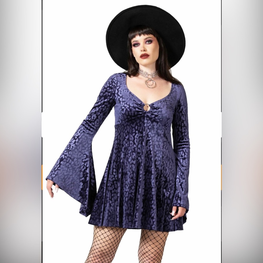 Killstar Nightfall Leopard Plum Dress. XL.